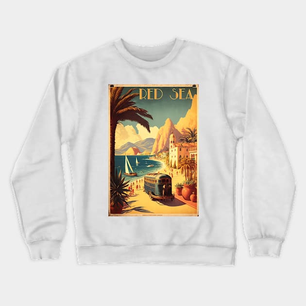 Red Sea Resort Vintage Travel Art Poster Crewneck Sweatshirt by OldTravelArt